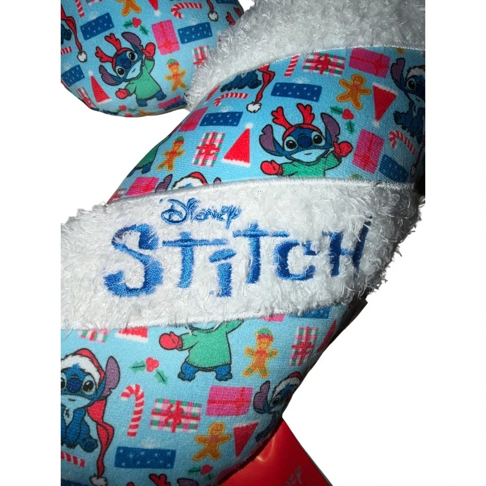 Disney Stitch Christmas‎ Candy Cane Plush Decorative Pillow Holiday Blue New